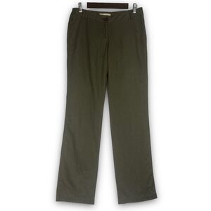 Mango MNG Casual Sportswear Cotton Linen Collection Olive Green Pant‎ Size 6